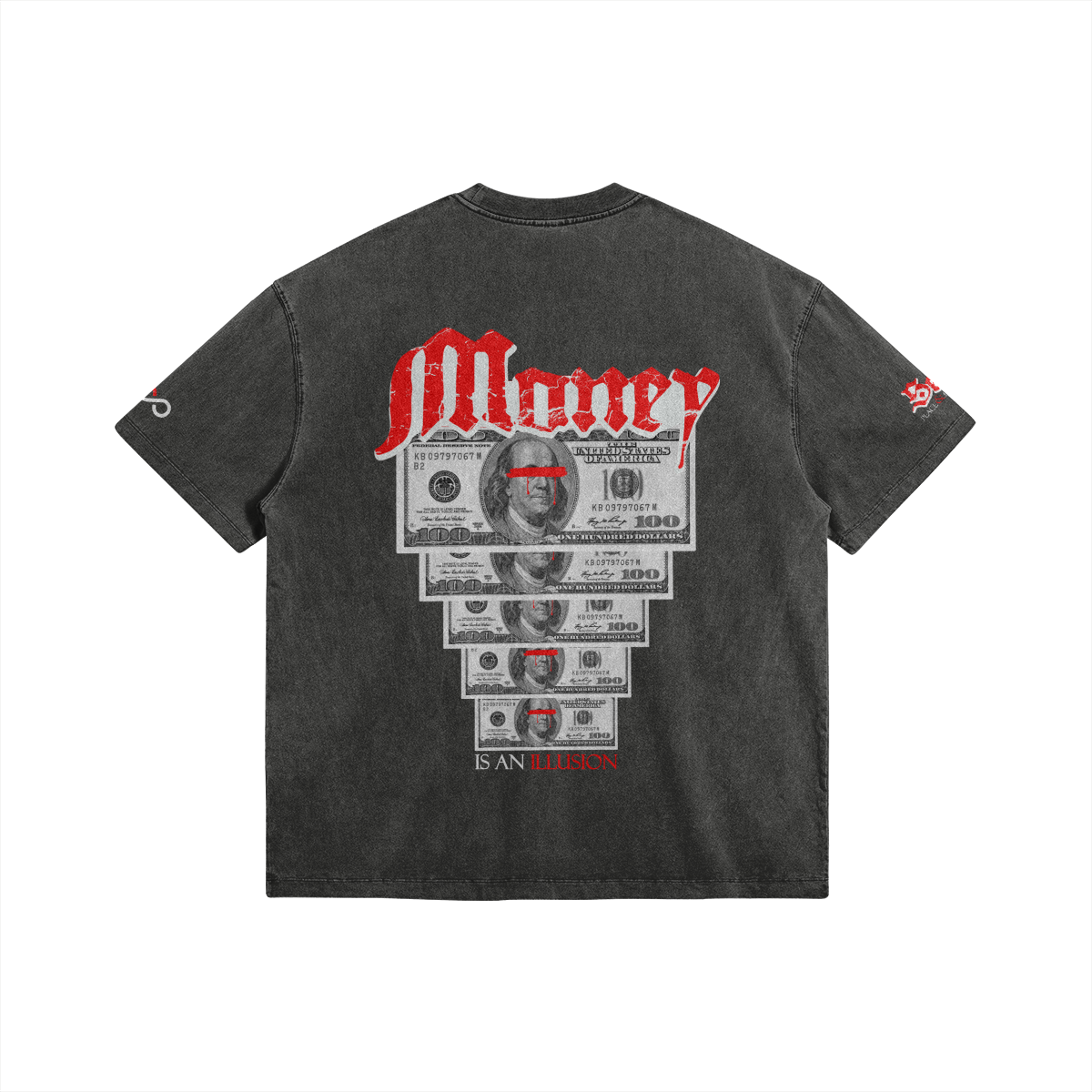 "Blood Money" Oversized Washed Crewneck Tee