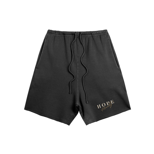 "Eternally Golden" Raw Hem Sweatshorts