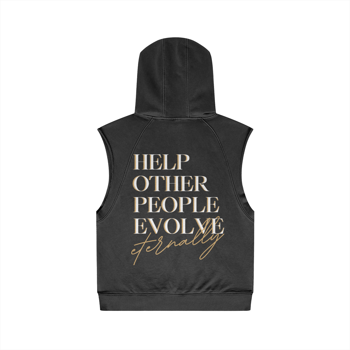 "Eternally Golden" Oversized Washed Sleeveless Hoodie