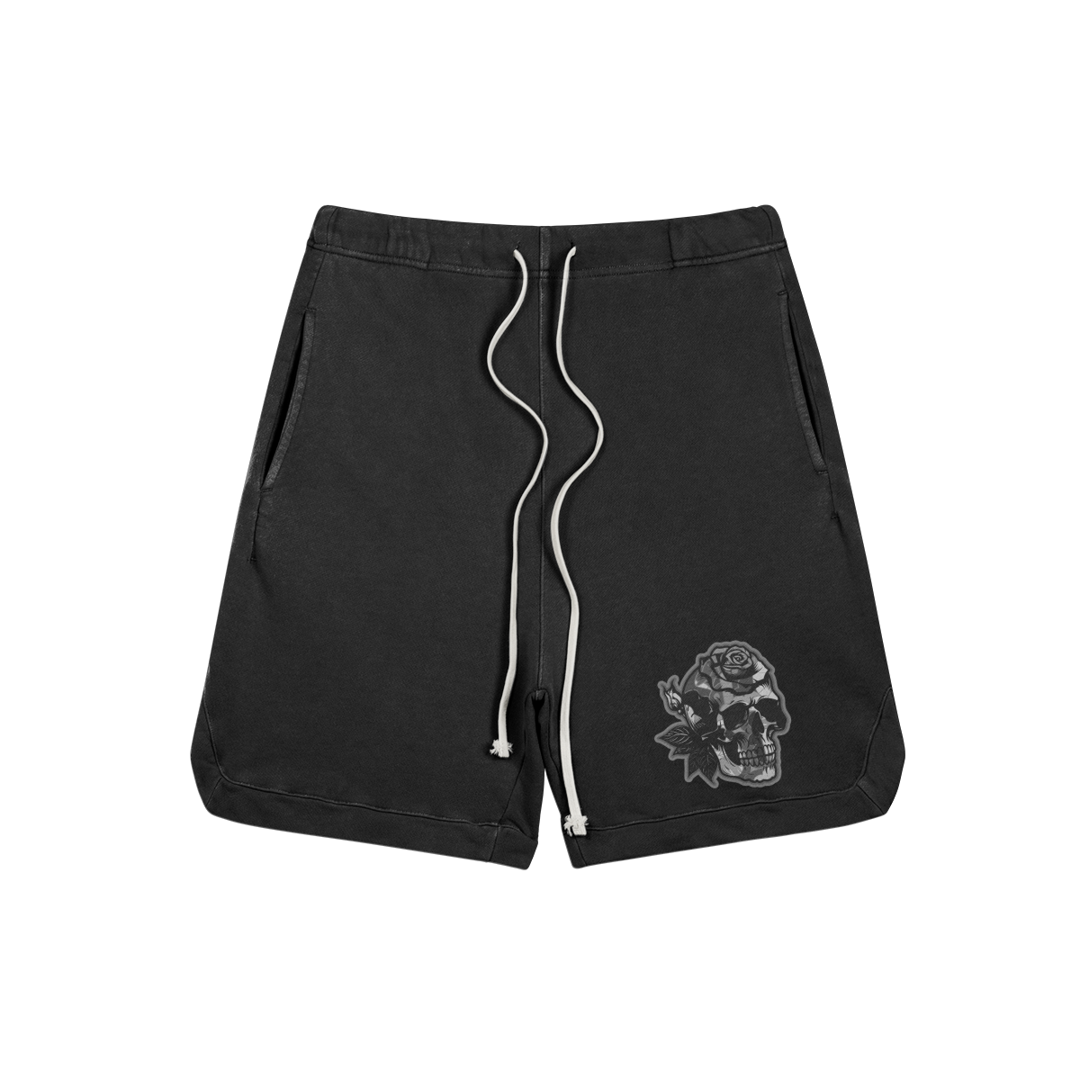 "Ashes ll Ashes" Clipped Corner Washed Sweatshorts